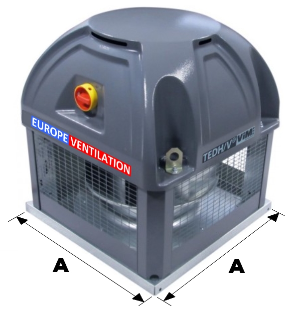 Mesure extérieure du socle A d'une tourelle d'extraction